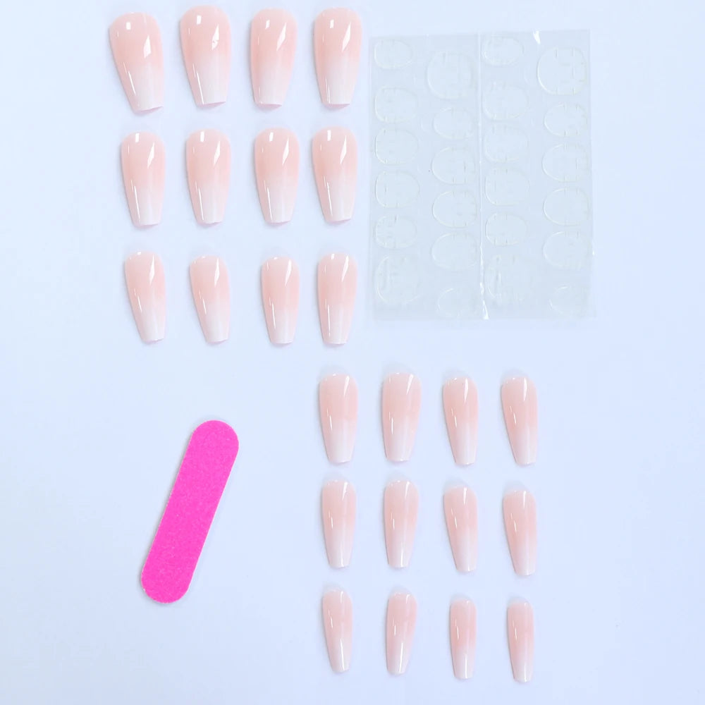 24PCS Pink Gradation Press On Nails for Summer Style - Smarsty