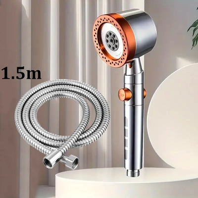 New High Pressure Water Saving Filter Shower Head 5 Modes Handheld Shower Head One Button Stop Bathroom Accessories Set - Smarsty