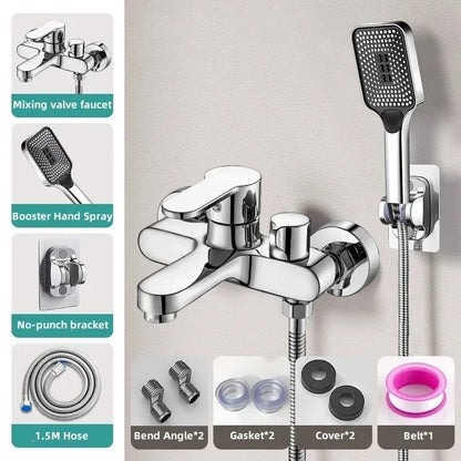 Contemporary Dual Handle Shower Faucet Set with Mixing Valve - Smarsty