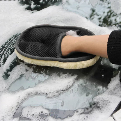 Soft Wool Car Washing Gloves For Gentle Auto Cleaning - Smarsty