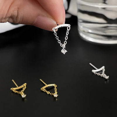 Crystal Waterdrop Tragus Earring Screw Back Stud CZ - Smarsty
