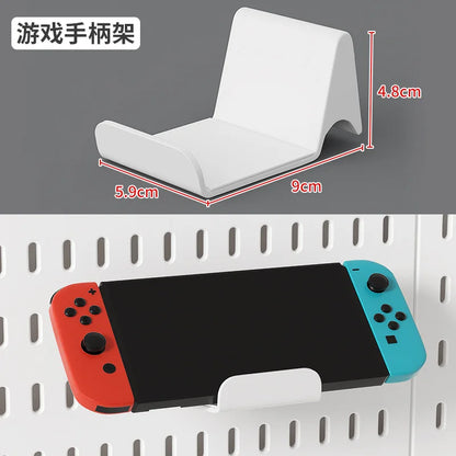 No Punching Pegboard Wall Organizer Panel Shelves For Gamer Room,bathroom,kitchen Storage Rack Organizer Pegboard Accessories by Smarsty