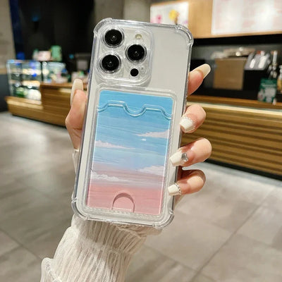 Transparent Card Holder Case For iPhone Wallet Shockproof - Smarsty