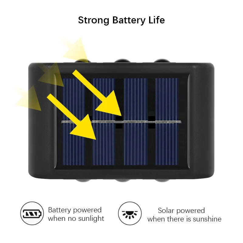 Solar LED Wall Lamp for Outdoor Garden Lighting - Smarsty