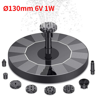 Outdoor Solar Fountain Pump Kit with 6 Nozzles - Smarsty