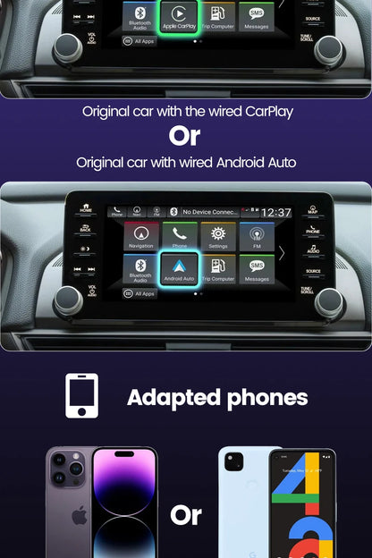 Wireless CarPlay Android Auto Box 4 In 1 Car Adapter - Smarsty