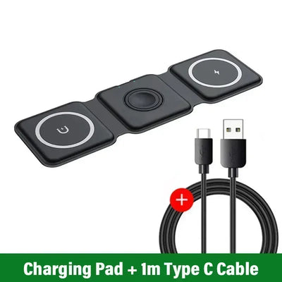 3 In 1 Wireless Charging Pad Foldable Desktop Charger - Smarsty