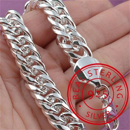 Sterling Silver Square Chain Bracelet Unisex Gift - Smarsty