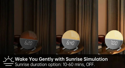 Wake Up Light Sunrise Alarm Clock with Natural Sounds - Smarsty