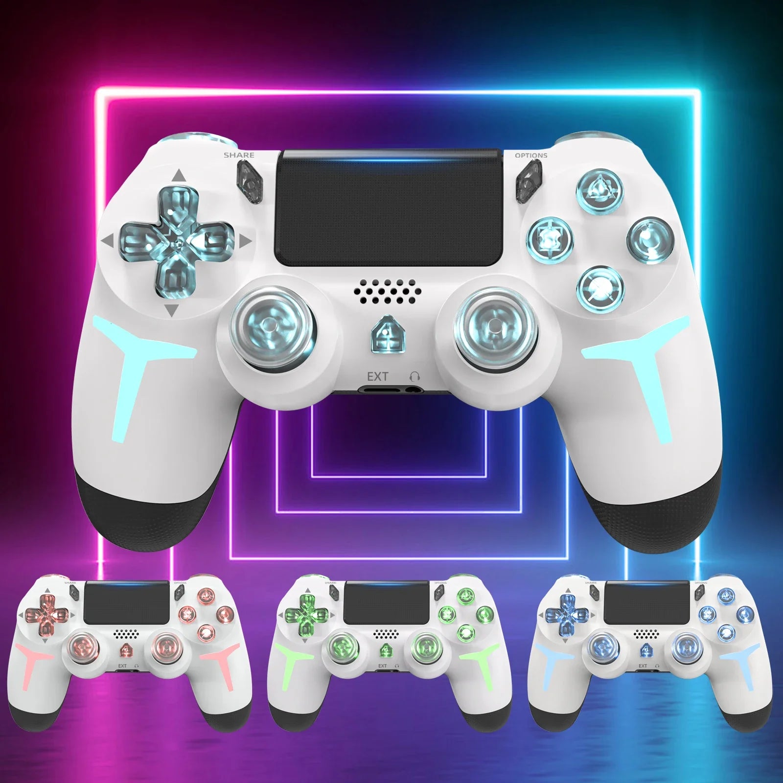 GAMINJA RGB Wireless Game Controller With Dual Vibration - Smarsty