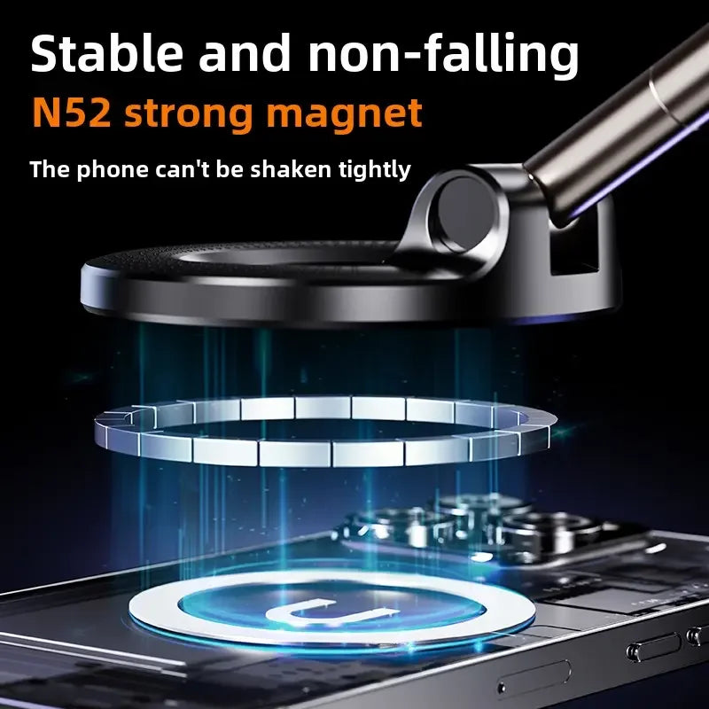 Foldable Magnetic Car Phone Holder With 360 Degree Rotation - Smarsty