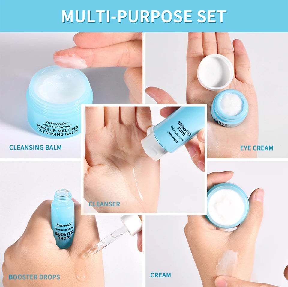 5PCS Skincare Set Hydrate Brighten Firm Skin Exfoliating Acne Removal Shrink Pore Fix Sensitive Dullness Collagen Face Kit