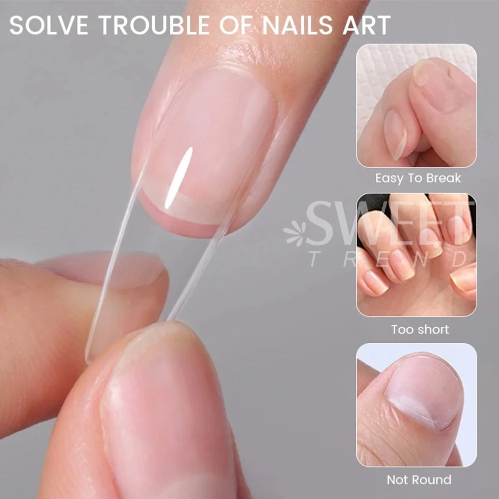 550pcs Matte Almond Coffin Nail Tips for DIY Manicure - Smarsty