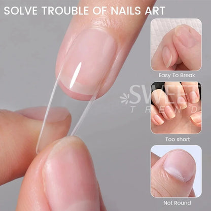 550pcs Matte Almond Coffin Nail Tips for DIY Manicure - Smarsty