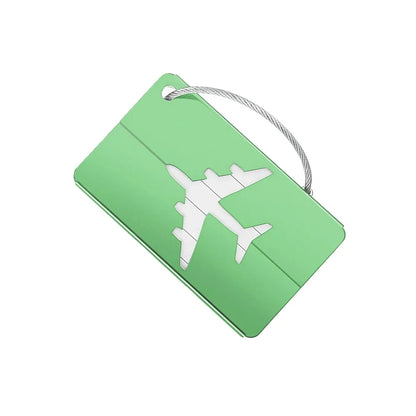 Aluminum Alloy Travel Luggage Tag Hanging Tag Suitcase Tag Plane With Name ID Cards Anti-lost Solid Color Travel Accessories - Smarsty
