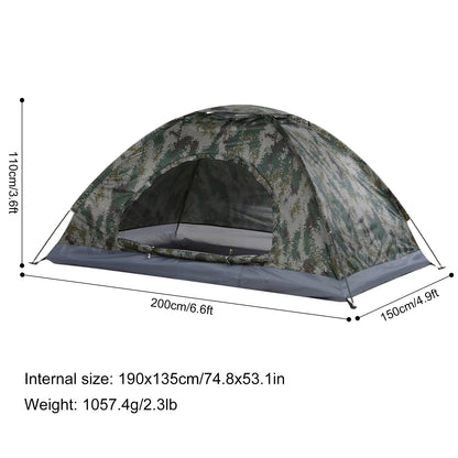 Tomshoo 1/2 Person Ultralight Camping Tent Single Layer Portable Hiking Tent Anti-UV Coating UPF 30+ for Outdoor Beach Fishing by Smarsty