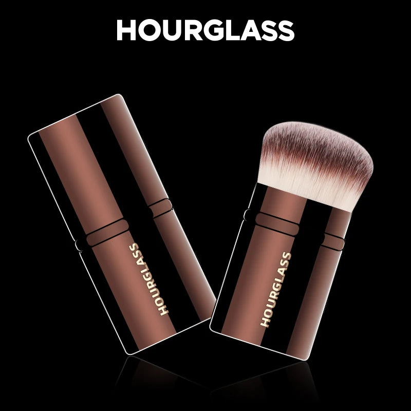 Hourglass Retractable Blush Brush with Soft Fiber Hair - Smarsty