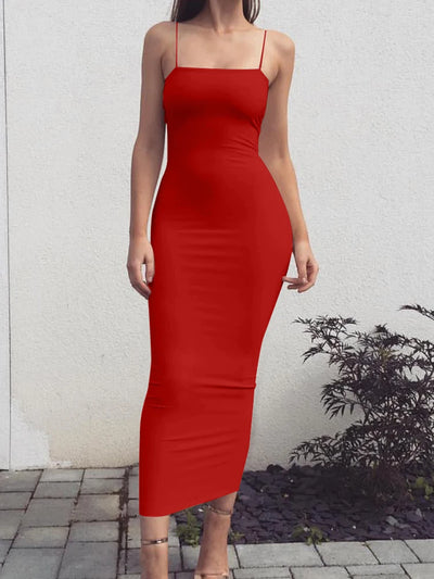 2025 New Spring Summer Women's High Elastic Sleeveless Backless Dress Long Sling Dresses Club Sexy Suspender Dress - Smarsty