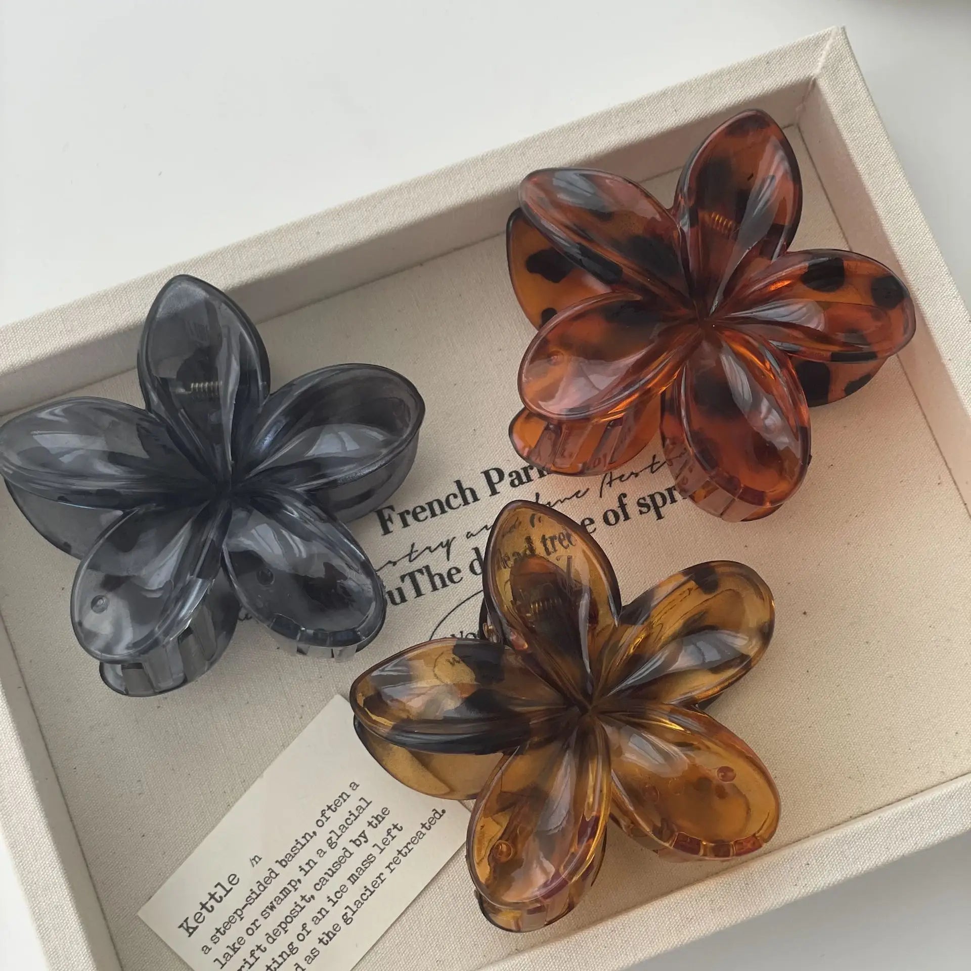 Boho Flower Hair Clips Large Acrylic Barrettes For Women - Smarsty