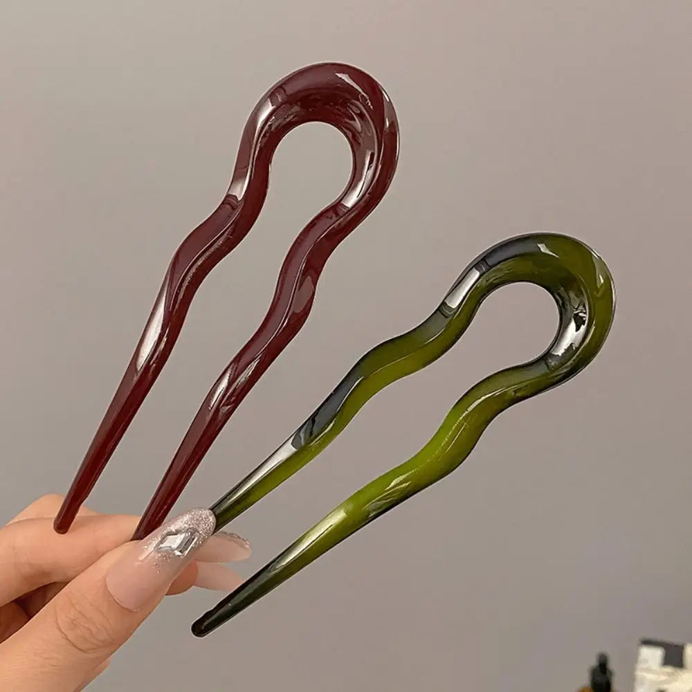 Fashion U-Shaped Tortoiseshell Hair Fork for Women - Smarsty