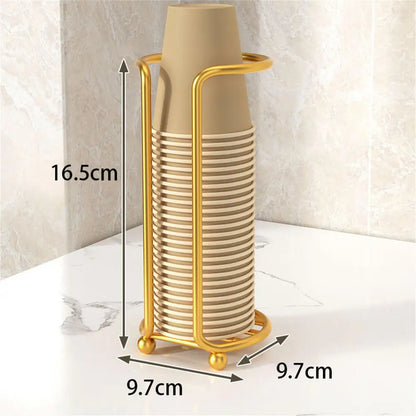 Disposable Cup Storage Holder Rack Shelf Water Tea Cups Wood Dispenser with Longer Stick Mug Display Stand Organizer Supplies by Smarsty