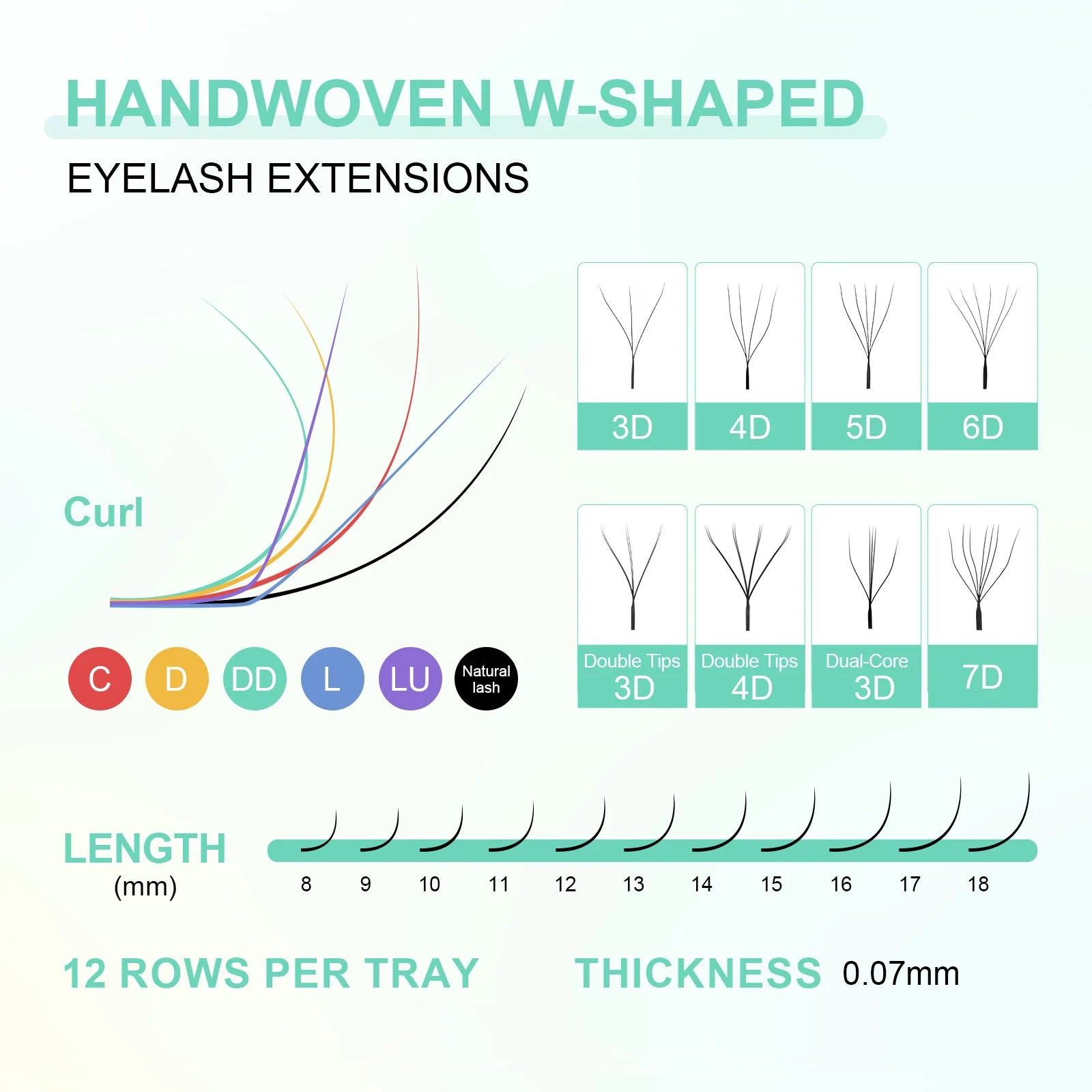 NAGARAKU 3D W Shape Premade Fans Eyelash Extensions - Smarsty