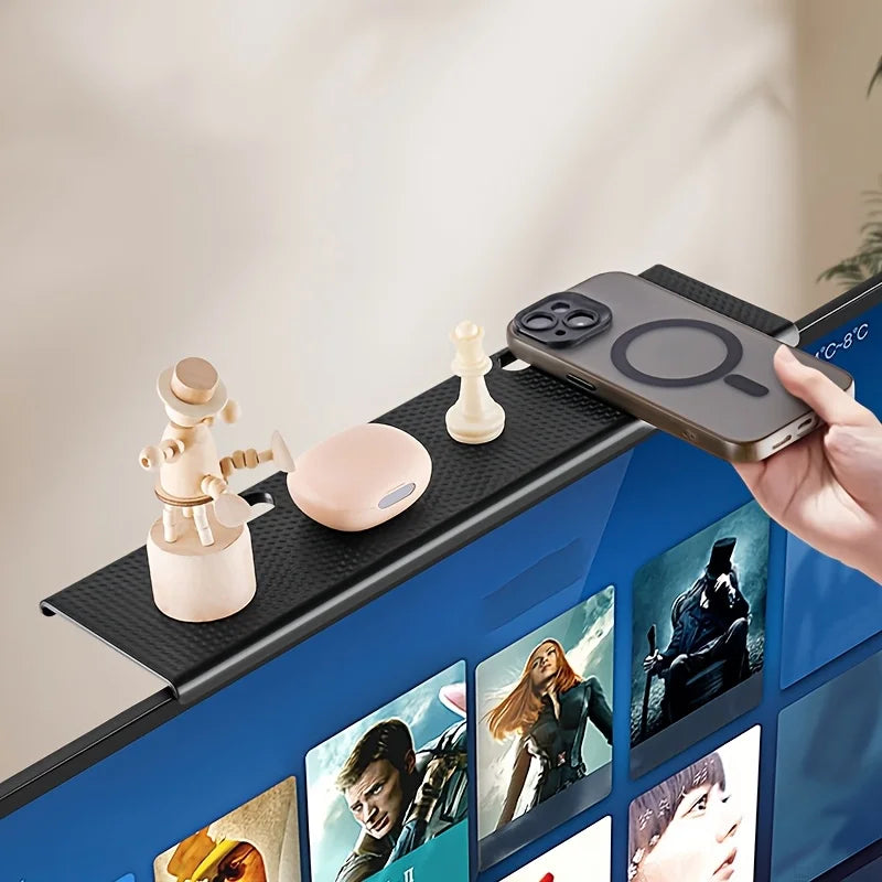 Adjustable TV Screen Top Shelf Computer Monitor Desktop Screen Top Storage Rack TV Media Box, Router Shelf Rack Home Organizer