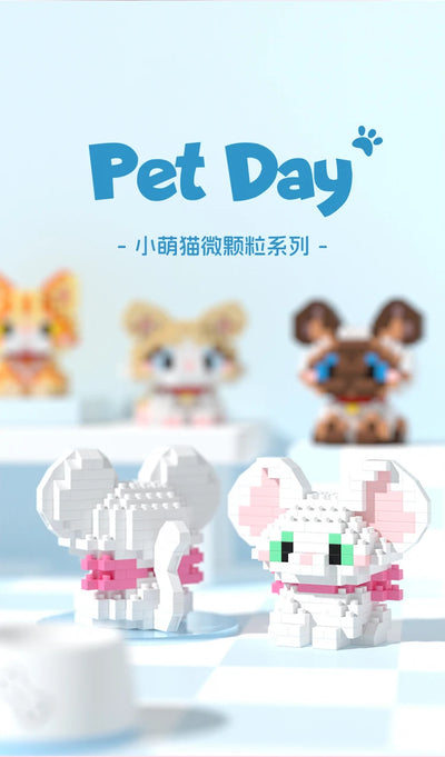 Animal Small Particle Dog Cat  Mini Building Blocks DIY Assembly Brick Sets Educational Toys for Kid 10 To 12 Year Birthday Gift - Smarsty