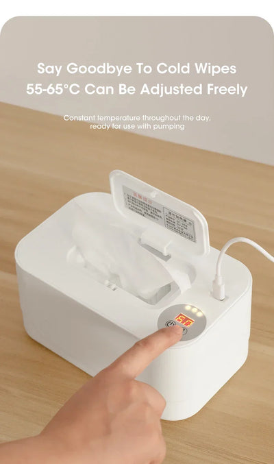 Baby Wipe Warmer Heater with LED Display Wet Towel Dispenser Portable USB Charge Baby Wipe Warmer Napkin Heating Box Home/Car - Smarsty