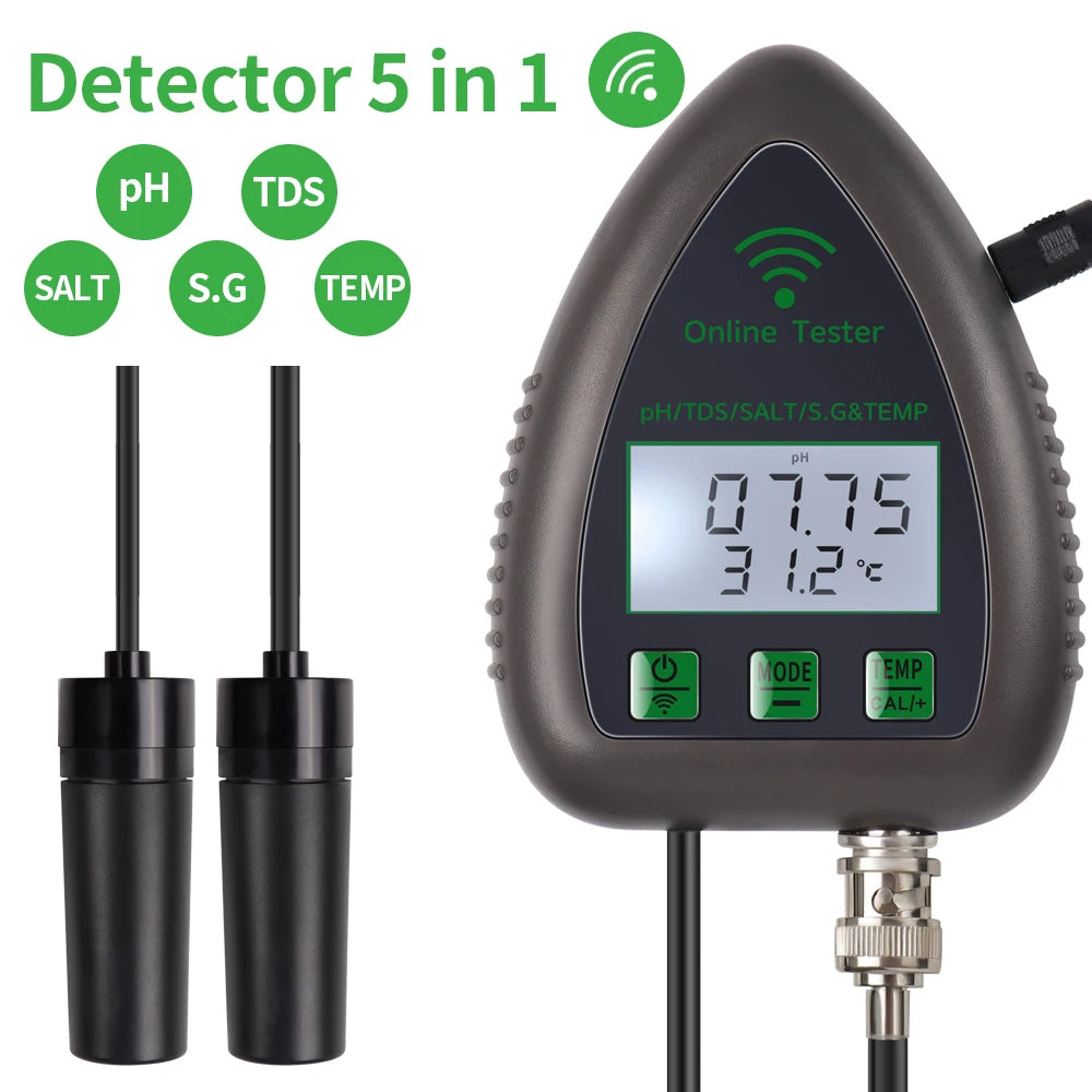 Tuya WiFi 5 in 1 Water Quality Monitor for Aquariums - Smarsty