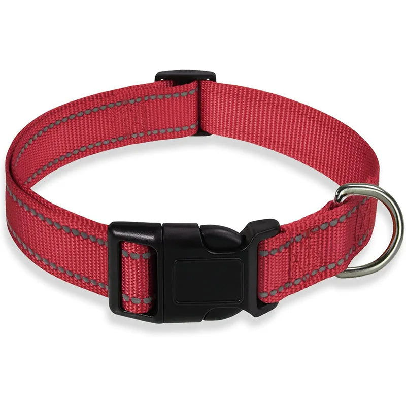 Reflective Nylon Dog Collar With Adjustable Safety Feature - Smarsty