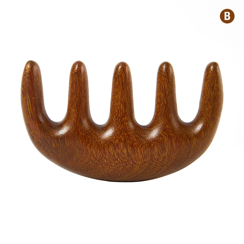 Natural Sandalwood Gua Sha Massage Comb for Stress Relief - Smarsty