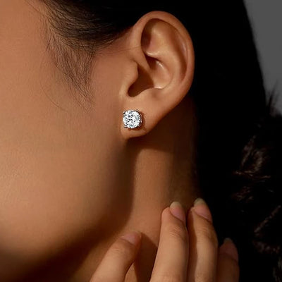 Moissanite Earrings 2ct Sterling Silver Brilliant Studs - Smarsty