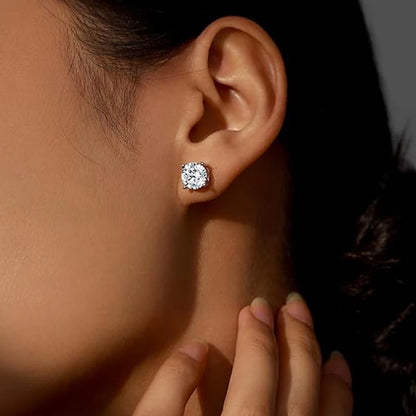 Moissanite Earrings 2ct Sterling Silver Brilliant Studs - Smarsty
