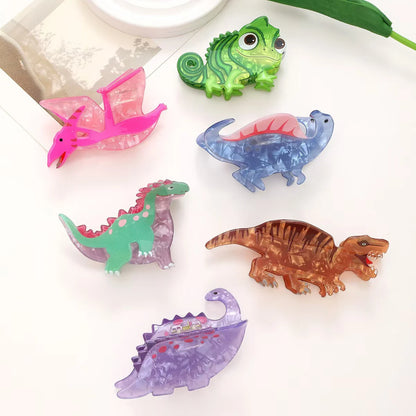 Cartoon Dinosaur Acrylic Hair Claw Cute Secure Hold - Smarsty