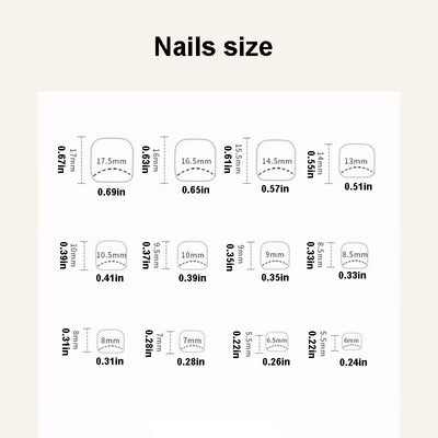 Colorful Flower Press On Nails Set with Glitter - Smarsty