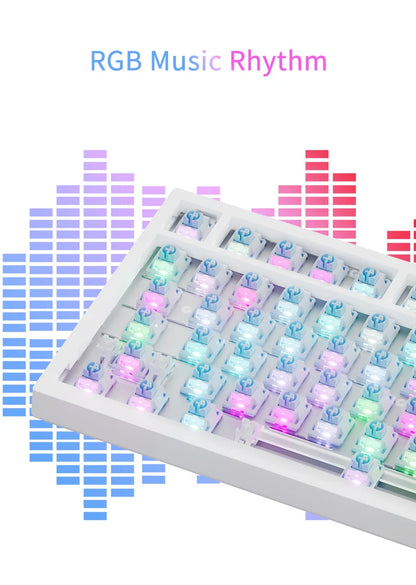 Mechanical Keyboard 82 Keys Wireless Bluetooth 5.1 Knob