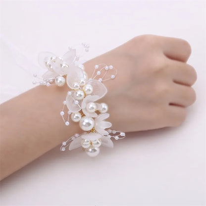 Bohemian Pearl Flower Headband For Girls Wedding Bridal - Smarsty