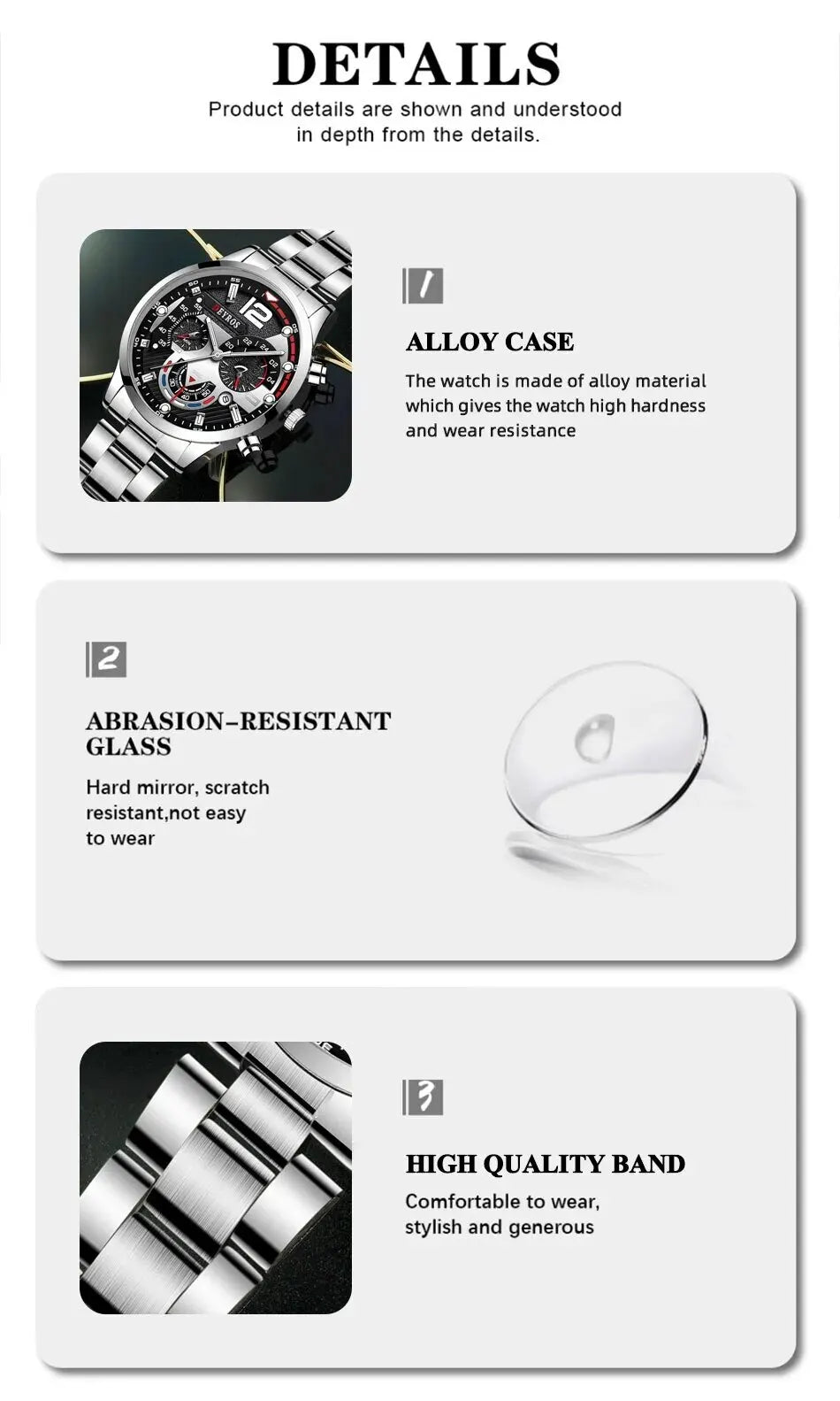 Luxury Men's Silver Quartz Watch With Luminous Feature - Smarsty