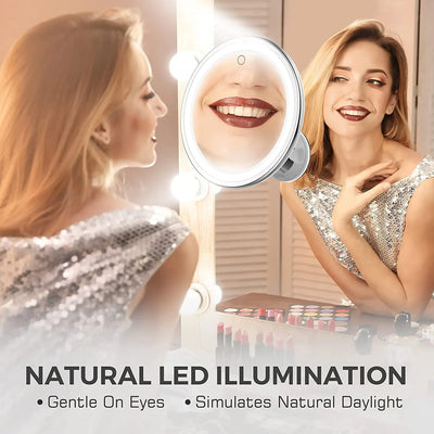 10x Magnifying LED Vanity Mirror with Touch Screen - Smarsty