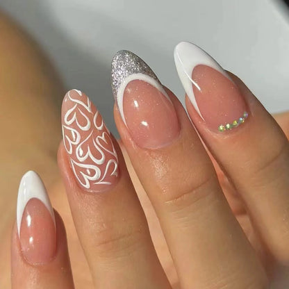 24 Piece Long French Minimalist Color Matching Nails Set - Smarsty