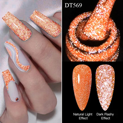 Pink Fluorescent Reflective Gel Nail Polish for Stunning Manicures - Smarsty