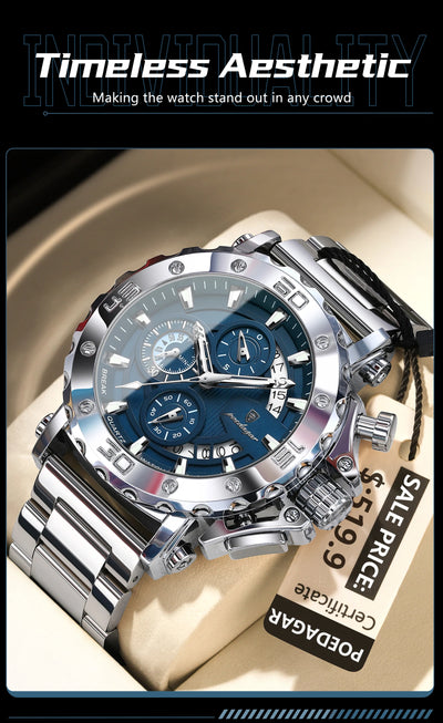 Luxury Waterproof Men's Chronograph Watch with Calendar - Smarsty