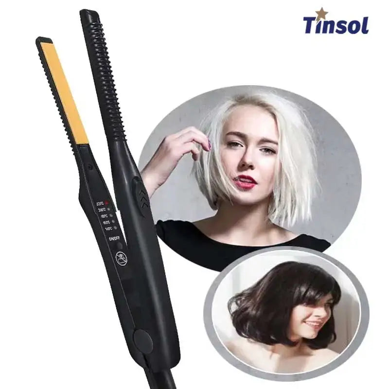 2-in-1 Mini Hair Straightener and Curling Iron for All Hair Types - Smarsty