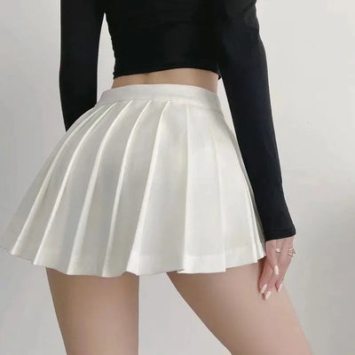 Spice girl pleated skirt female pure color small short skirt summer new Korean version JK college wind high waist mini skirt - Smarsty