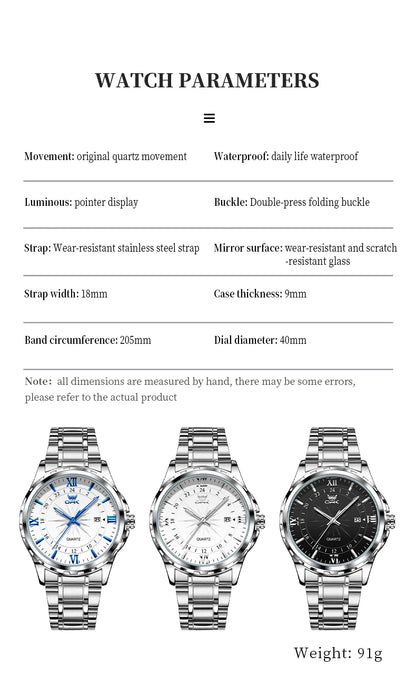 OPK Steel Belt Dual Calendar Men's Quartz Watch - Smarsty