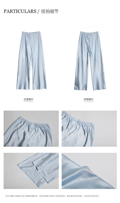 Satin Wide Leg Pants Long Floor Casual Pants Women's Summer - Smarsty