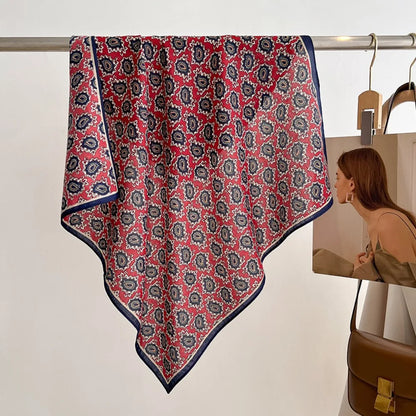 Breathable Cashew Print Silk Scarf for Women - Smarsty