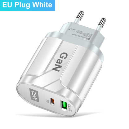 GaN 65W USB C Charger PD Ultra FastCharge For Phones - Smarsty