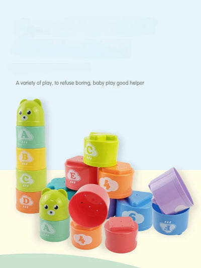 Kid Brain Response Battle Fold Cup Hand Speed Competition Fold Cup Baby Stack Game Early Education Puzzle Train Board Games Toy - Smarsty